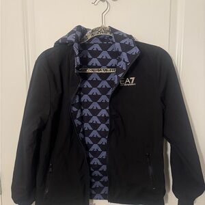 Men’s Emporio Armani EA7 hooded windbreaker jacket in black